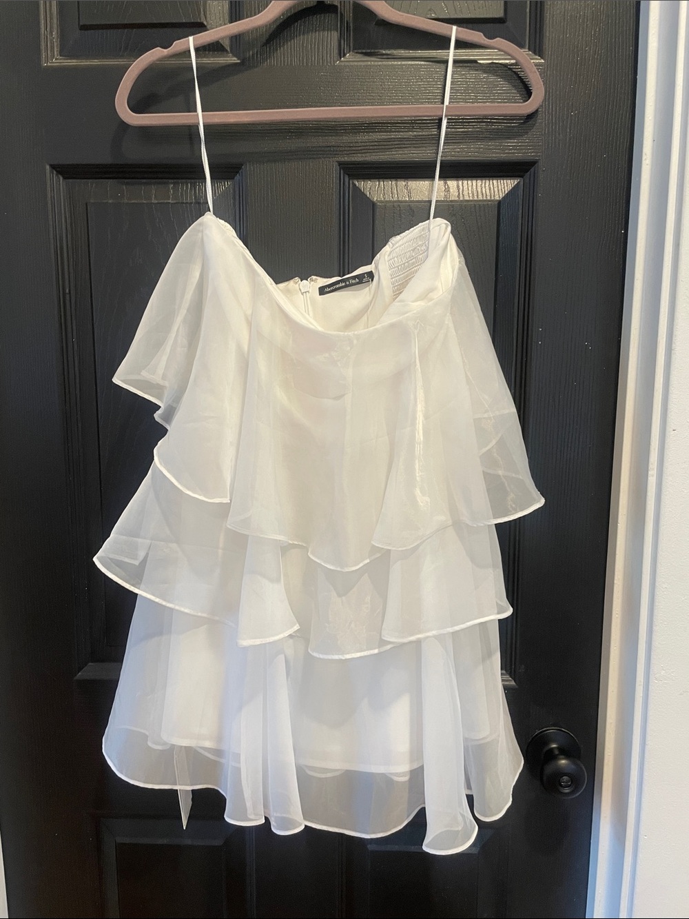 Abercrombie & Fitch White Layered Chiffon Mini Dress
